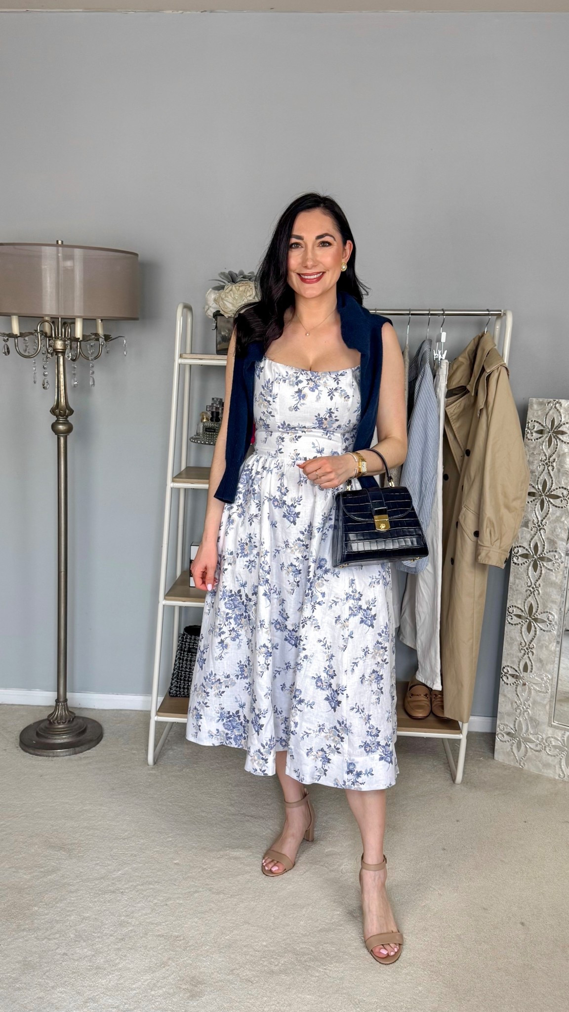 Classy spring outfit 💙🤍

Navy sweater 
White floral linen dress size 6, sized up 
Nude ankle strap heels 

Floral dress 
Spring dress 
Summer dress 
Easter dress women 
Linen dress 
Spring dresses 


#LTKSeasonal #LTKSaleAlert