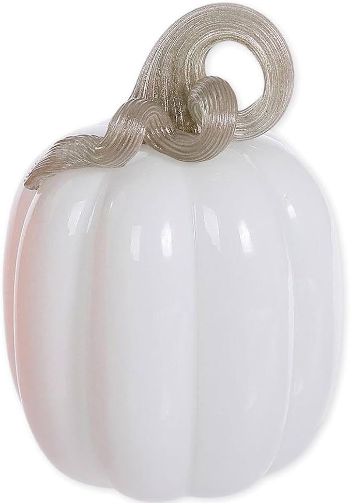 The Bridge Collection 6" Elegant White Autumn Pumpkin Fall Glass Figurine - Harvest & Thanksgivin... | Amazon (US)