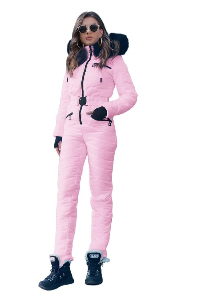 Yousify Womens Onesie Ski Suit Winter Outdoor Sports Waterproof Snowsuit Jumpsuits Jacket | Amazon (US)