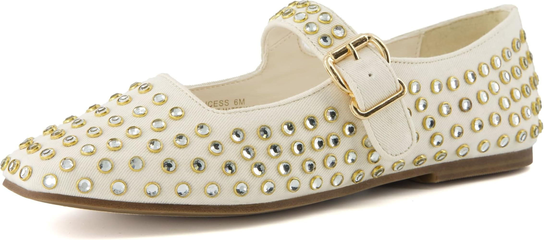 CUSHIONAIRE Princess Women’s Studded Mary Jane Flats – Elegant Buckle Strap Shoes with Memory... | Amazon (US)