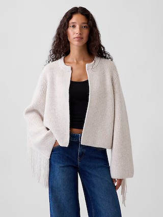 Relaxed Fringe Sweater Cardigan | Gap (US)