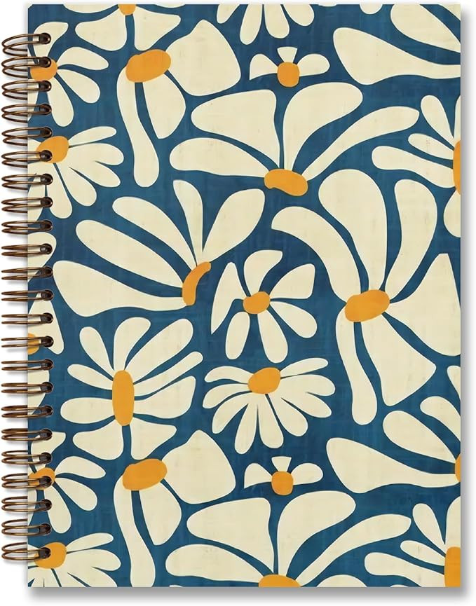 Vintage Flower Aesthetic Spiral Notebook Journal,Trendy Flower Notebook for School Office Desk Ac... | Amazon (US)