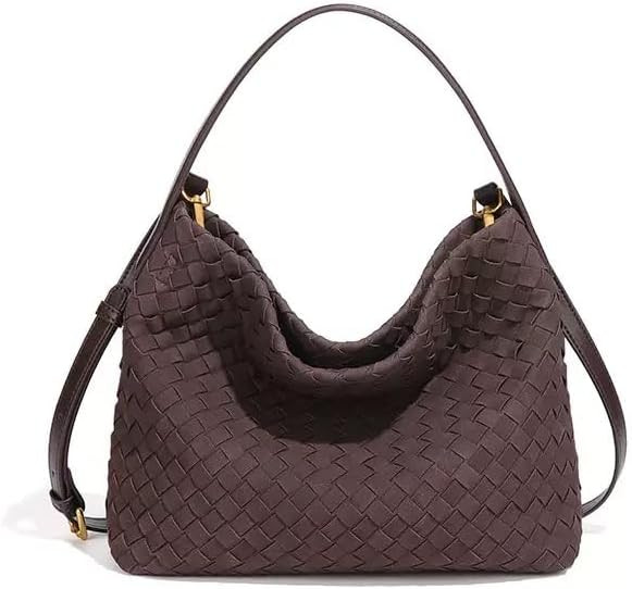 Woven Tote Bag for Women Designer Shoulder Handbag Leather Top Handle Hobo Purses | Amazon (US)