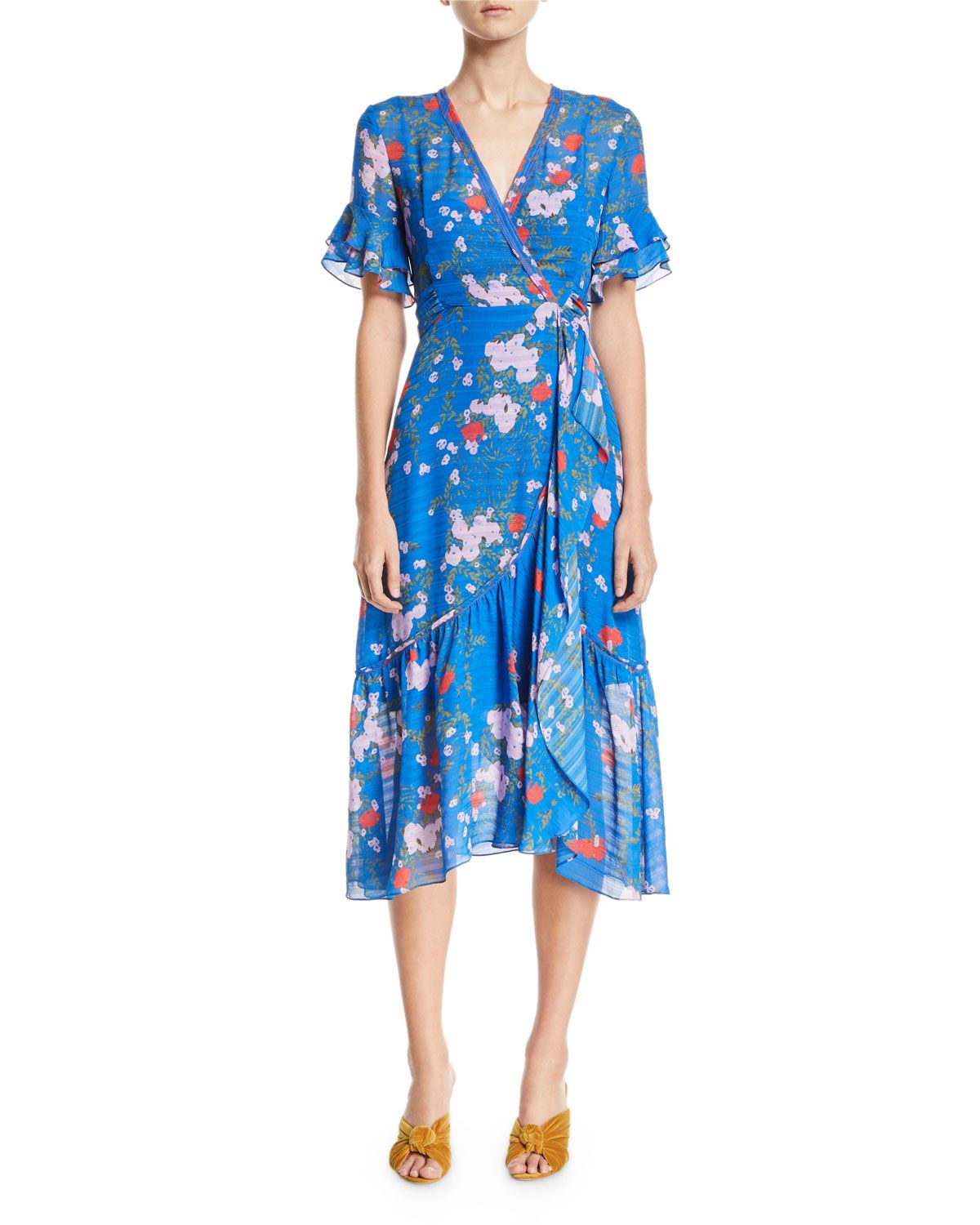 Blaire Floral-Print Silk Wrap Dress | Bergdorf Goodman