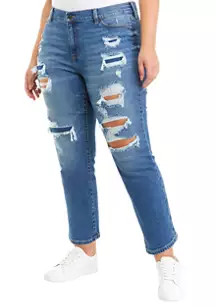 Plus Size Cropped Baggy Straight Jeans | Belk