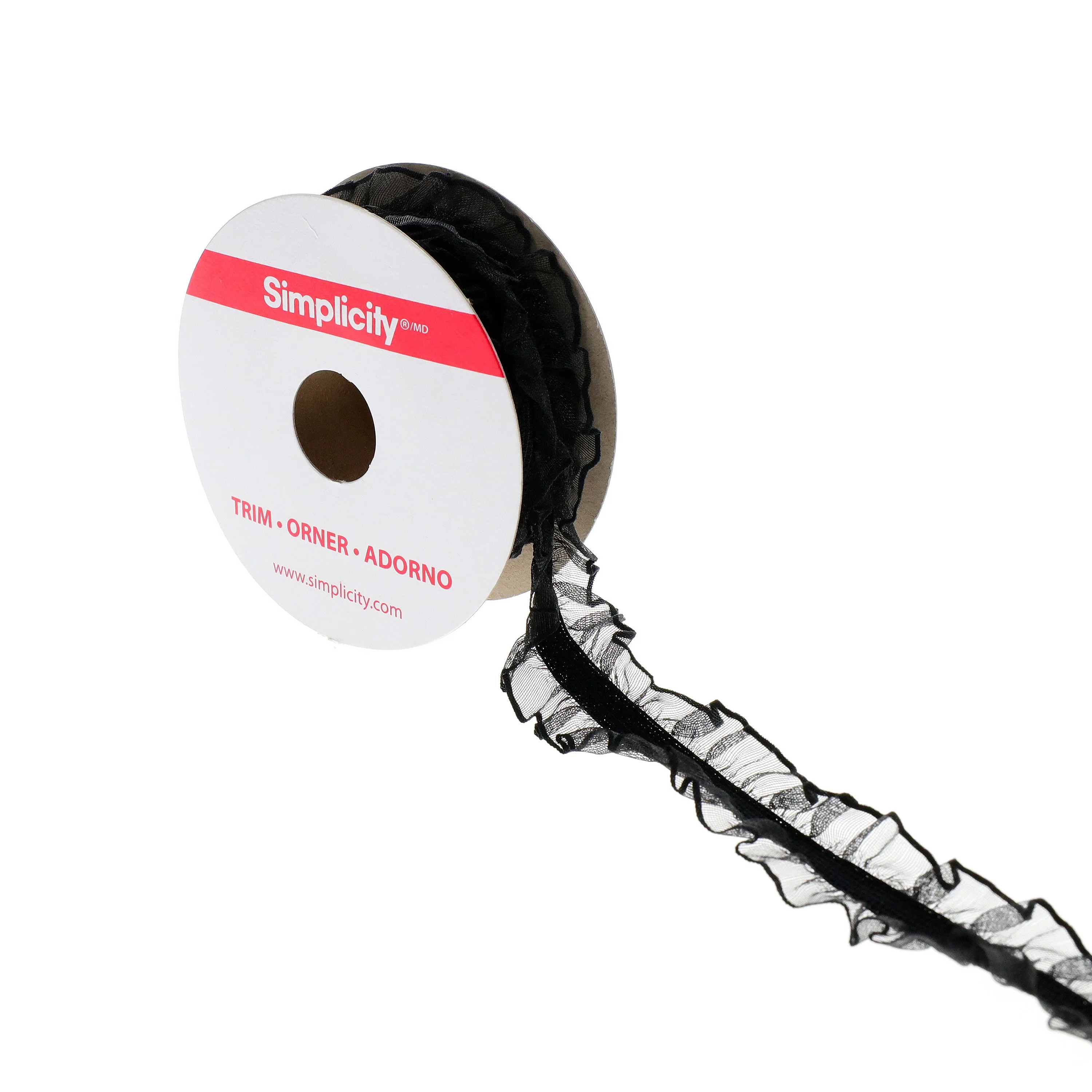 Simplicity Trim, Black 1 inch Double Sheer Ruffled Elastic Trim Great for Apparel, Home Decoratin... | Walmart (US)