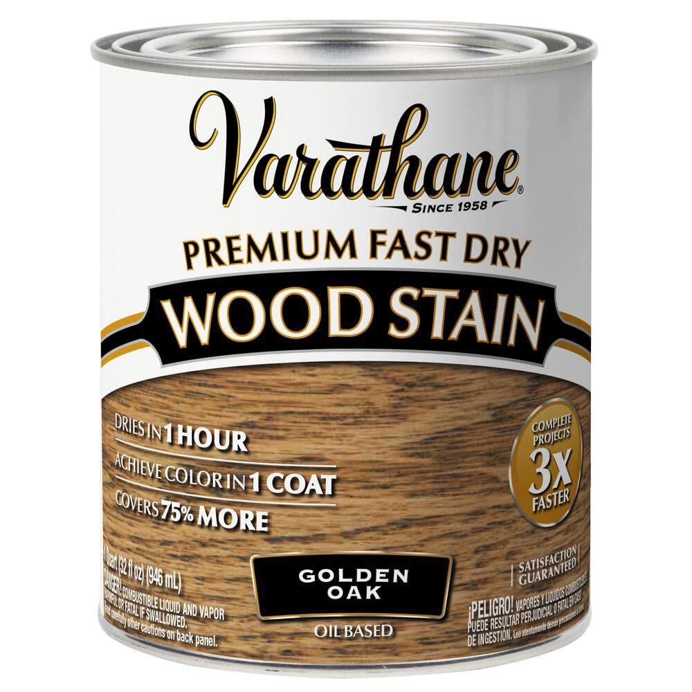 Varathane 262003 Premium Fast Dry Wood Stain, Quart, Golden Oak | Amazon (US)