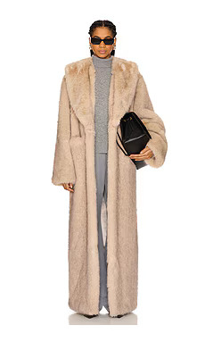 Lovers and Friends Vincent Faux Fur Coat in Taupe from Revolve.com | Revolve Clothing (Global)