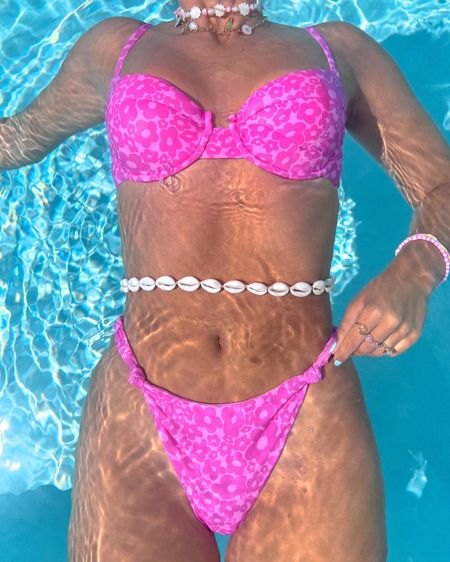 swim code: GINA15 
Bikini, summer, pink, bikini, bathing suit, pink set, vacation, shell  chain, accessories, inspo, summer inspo, 

#LTKbeauty #LTKswim #LTKSeasonal