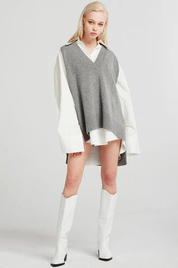 Lyla Oversized Knit Vest | Storets (Global)