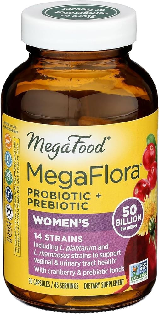 MegaFood MegaFlora Probiotics for Women + Prebiotics - Probiotic with 14 Strains & 50 Billion CFU... | Amazon (US)