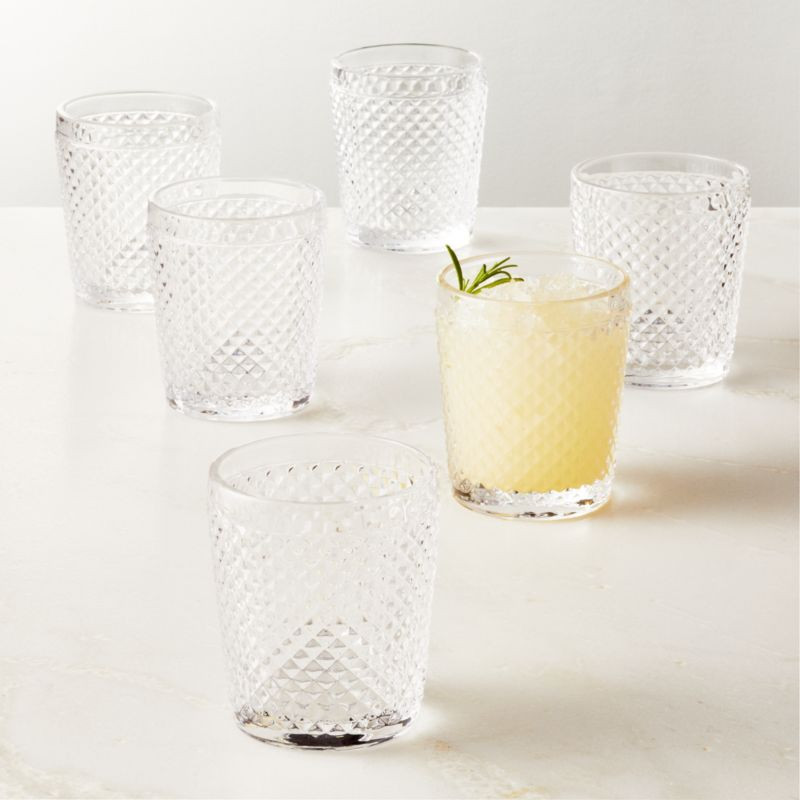 Chroma Clear Double Old-Fashioned Glasses Set of 6 + Reviews | CB2 | CB2