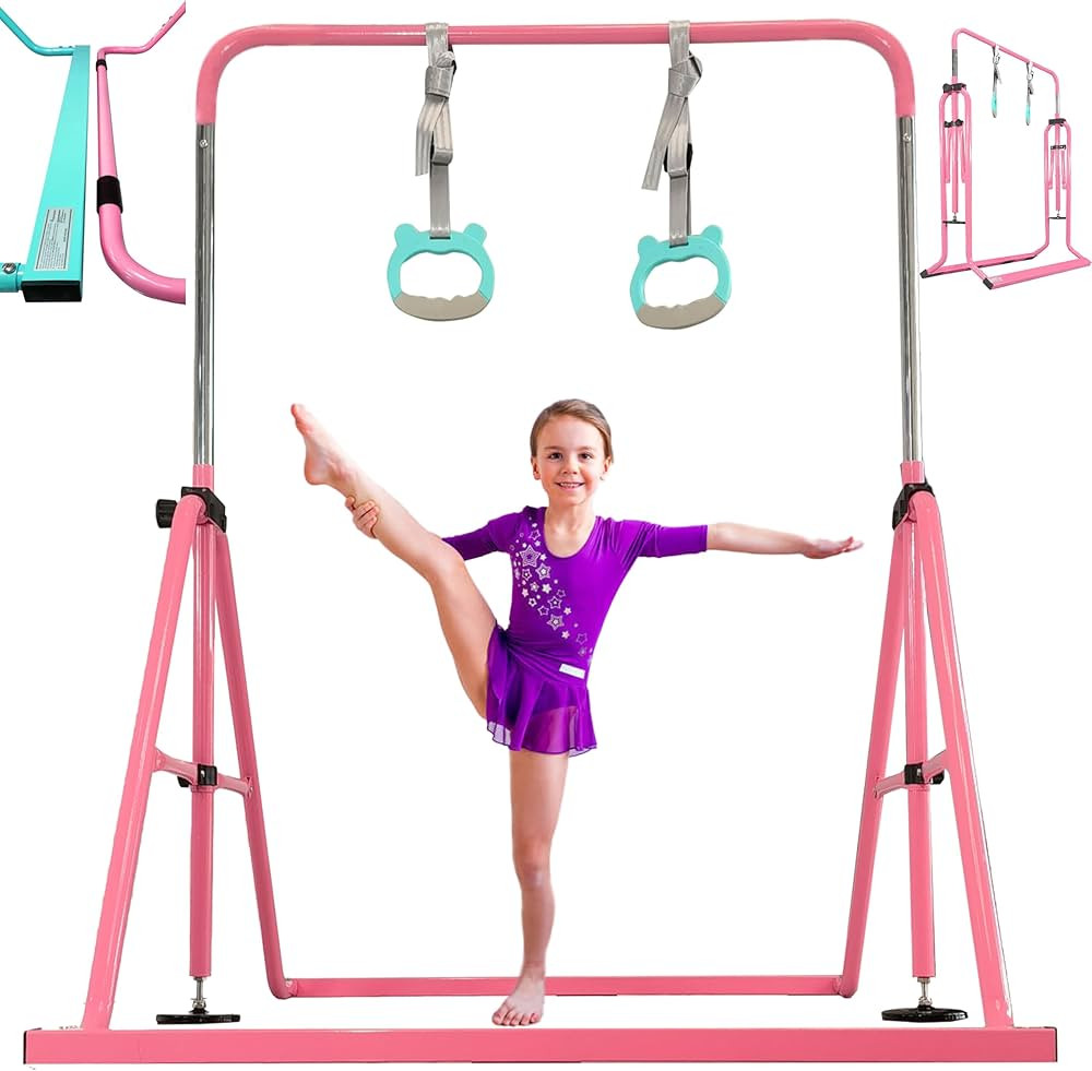 PreGymnastic Updated Folding Gymnastics Bar with Rings, Foldable Kip Bar with Sturdier Base, Gymn... | Amazon (US)