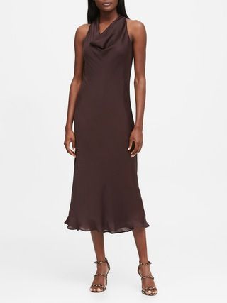 Satin Cowl-Neck Slip Dress | Banana Republic (US)