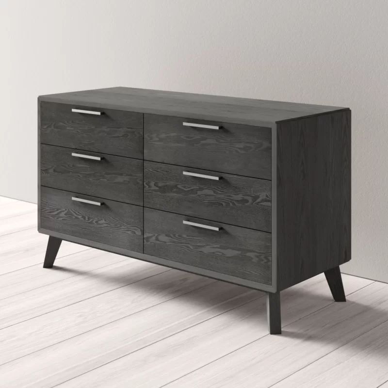 Gray Wash Merrinda 6 Drawer Double Dresser | Wayfair North America