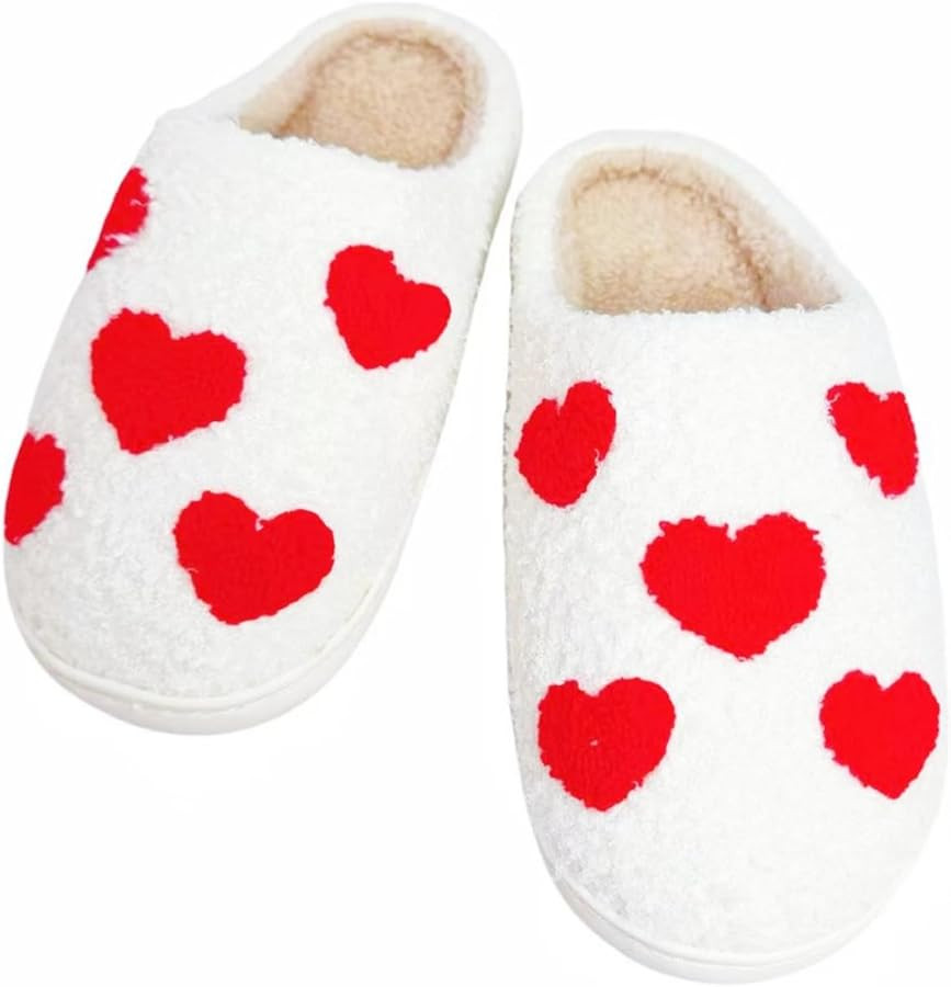 DCLTD Smile Face Slipper Women Slide Kids Fuzzy Slides with Soft Memory Foam Comfort Cotton Slip ... | Amazon (US)