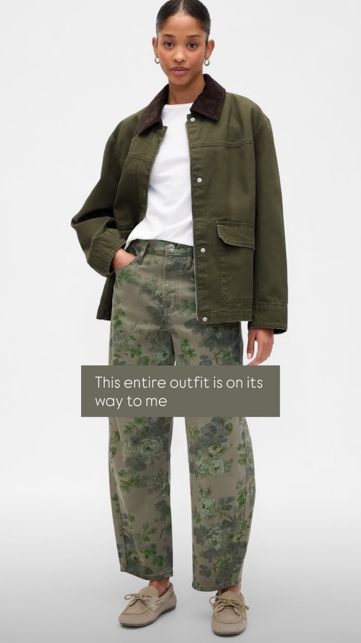 Gap style, ga factory, floral jeans, floral barrel jeans, barn jacket, mom style 

#LTKgrwm #LTKootd #LTKValentine