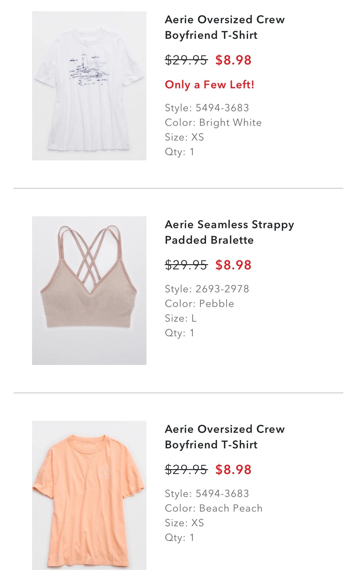 Aerie summer clearance tees and bras. There are also a bunch of $10 sweaters and sweatshirts! 

#LTKMidsize #LTKSaleAlert