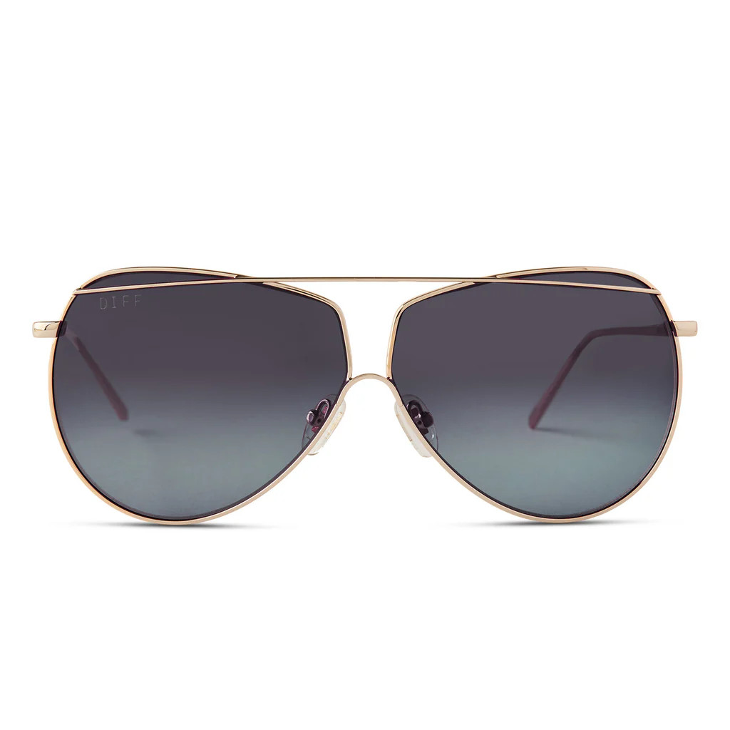 MAEVE - GOLD + BLUE GRADIENT SUNGLASSES | DIFF Eyewear
