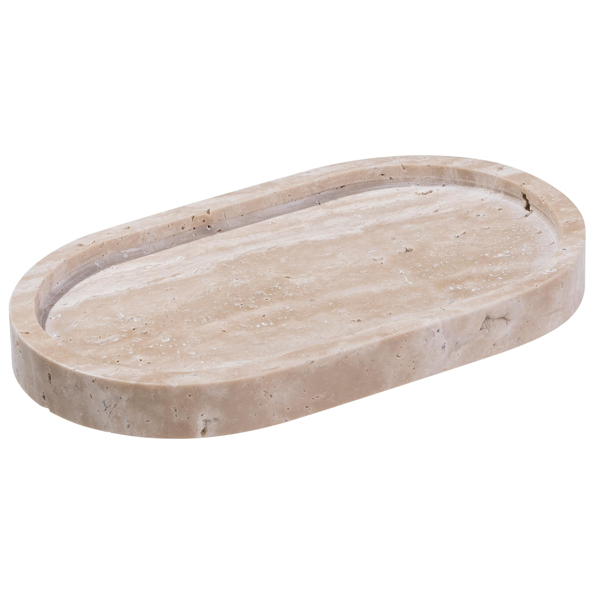 Navaris Travertine Decorative Tray - Durable Bathroom Organiser Dish - Oval Trays for Perfume, Je... | Amazon (CA)