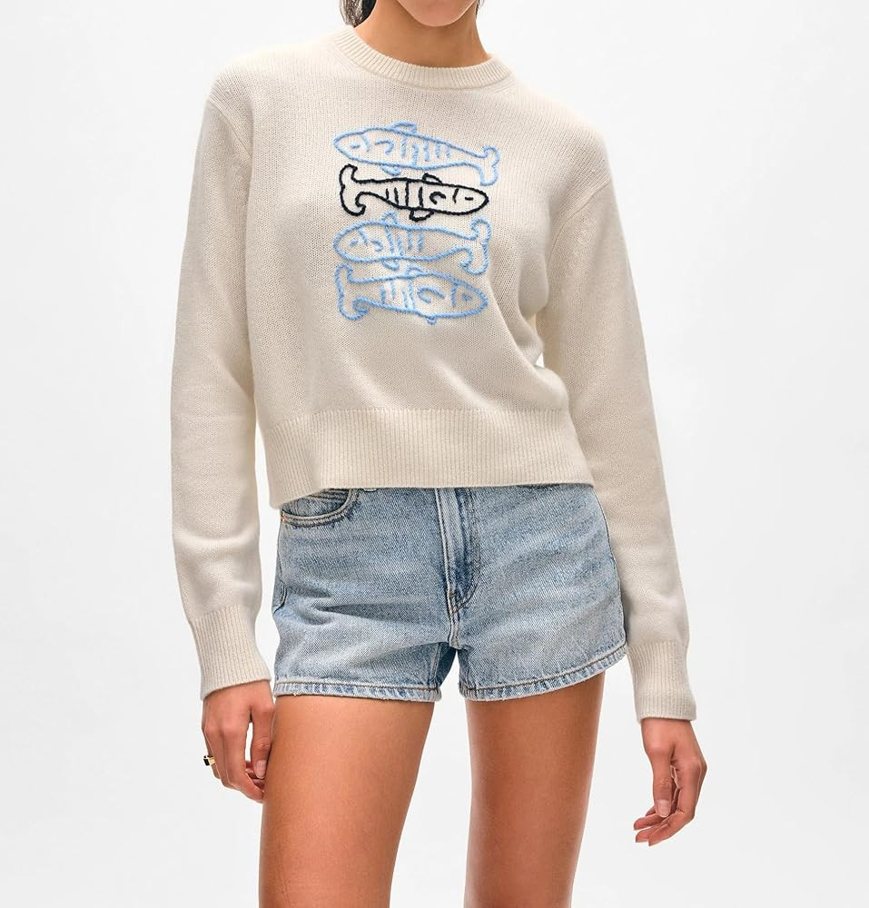 Women Y2k Graphic Sweater Top Long Sleeve Crewneck Cute Jumper Vintage Aesthetic Oversized Knit P... | Amazon (US)