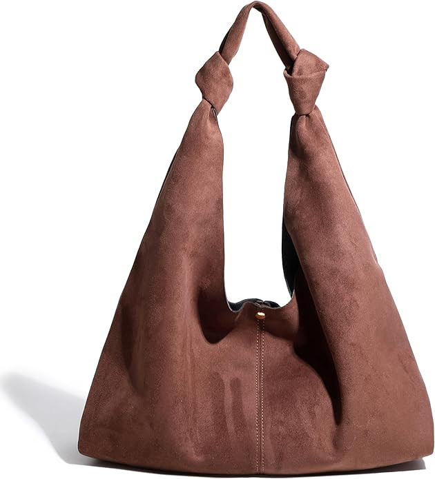 Women's Suede Slouchy Hobo Tote Knotted Shoulder Bag with Extra Pouch | Amazon (US)