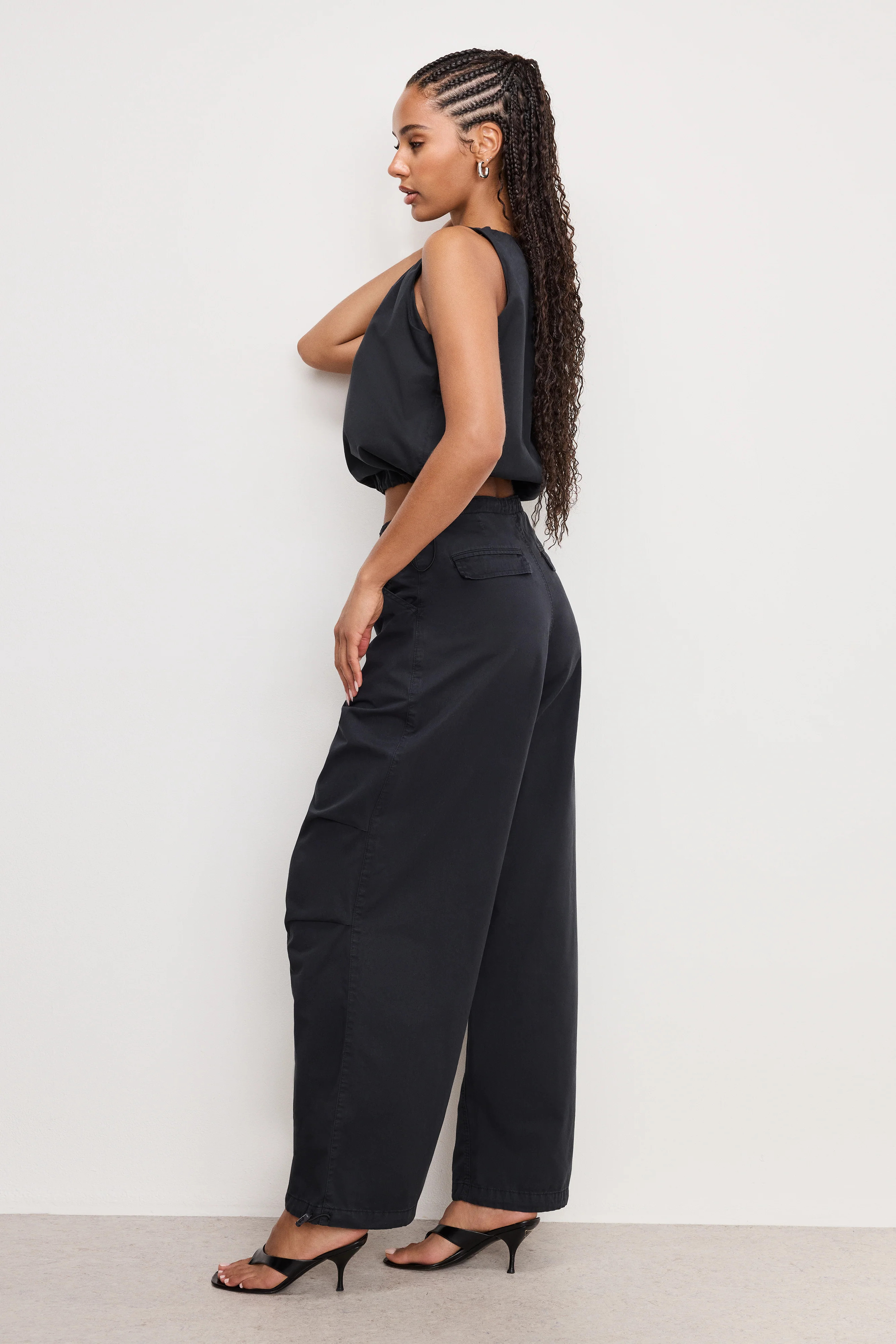 TWILL PARACHUTE PANTS | BLACK001 - GOOD AMERICAN | Good American