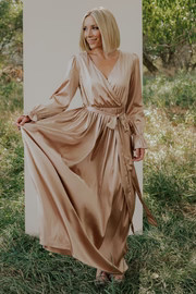 Holly Satin Maxi Dress | Champagne | Baltic Born