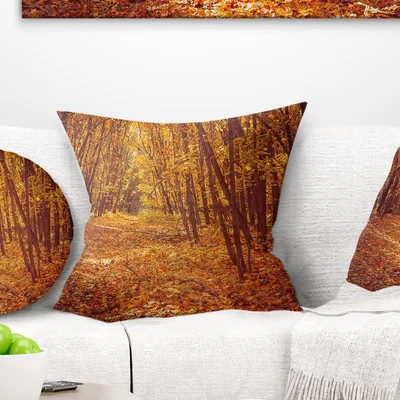 Forest Fallen Leaves Pillow | Wayfair North America