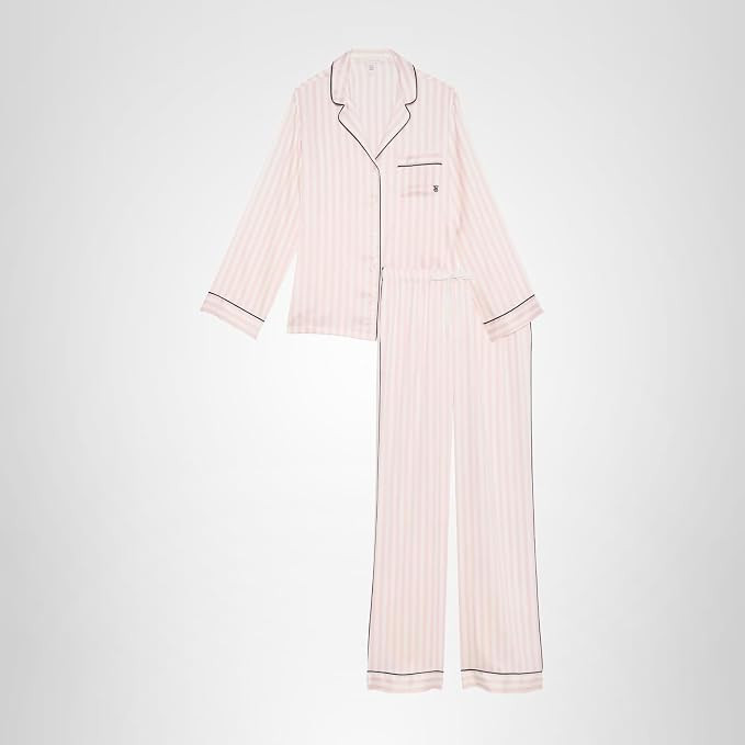 Victoria's Secret Satin Pajama Set, Long Sleeve Button Down Shirt & Pants, Sleepwear for Women (X... | Amazon (US)