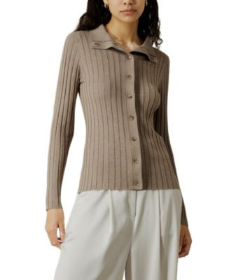 Ribbed Silk-Cashmere Blend Cardigan | Bloomingdale's (US)