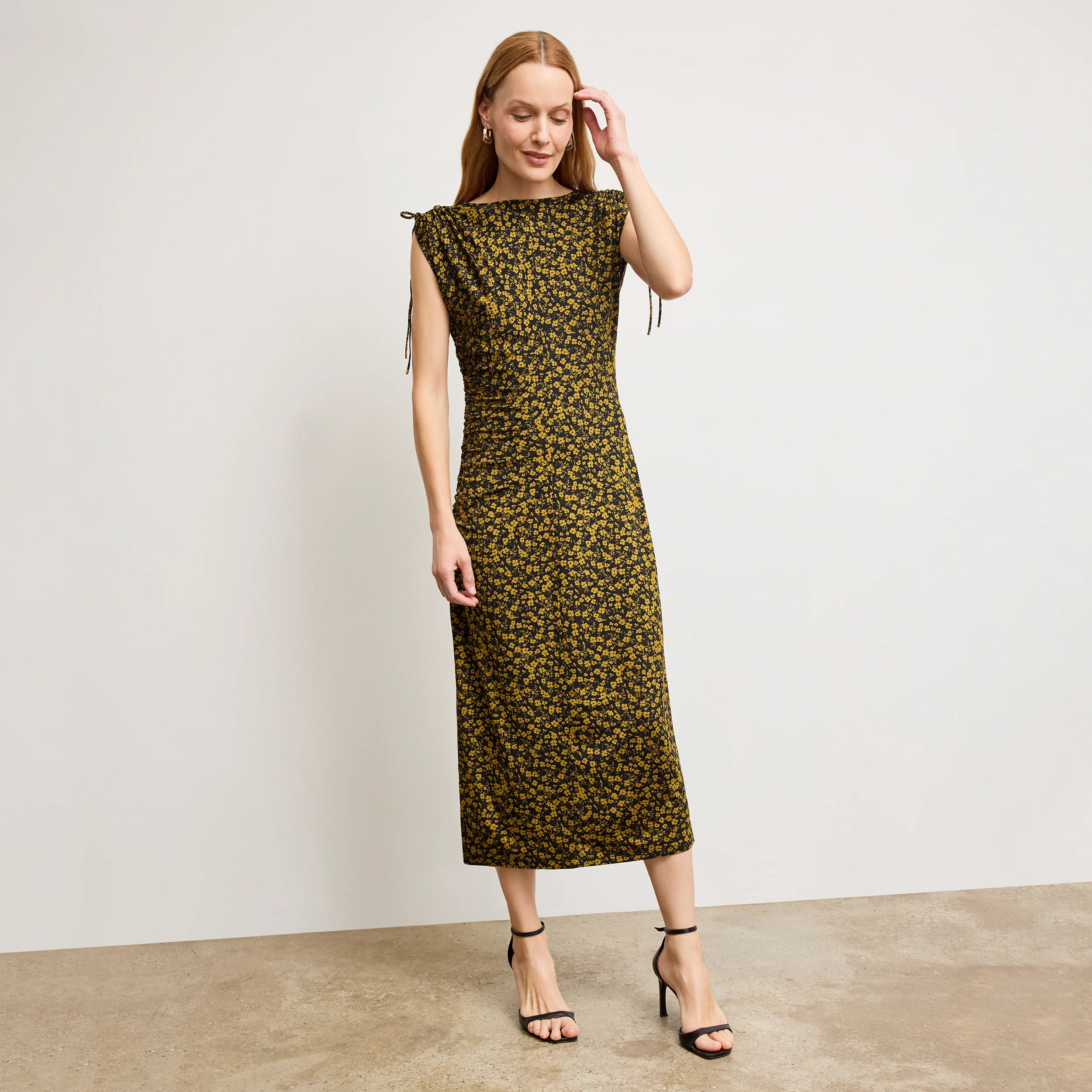 Aisling Slinky Dress - Printed Jersey :: Bloom Print | MM LaFleur