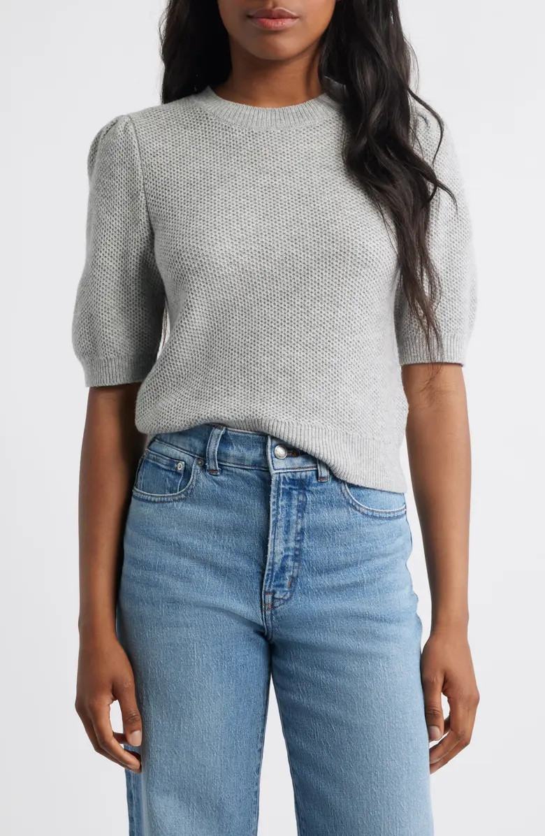 Madewell Puff-Sleeve Textured Sweater | Nordstrom | Nordstrom