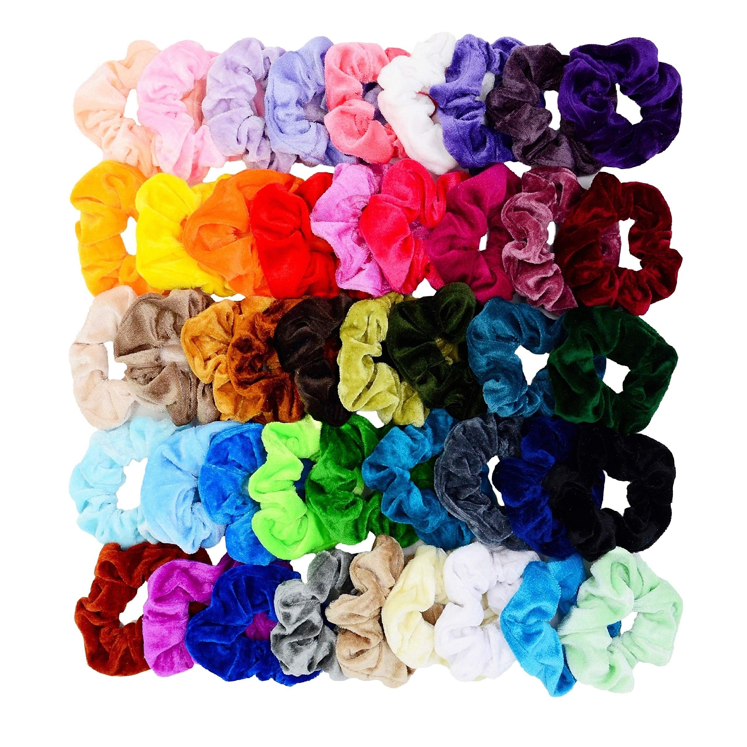 Chloven 45 Pcs Hair Scrunchies Velvet Elastics Hair Bands Scrunchy Hair Ties Ropes Scrunchie for ... | Amazon (US)