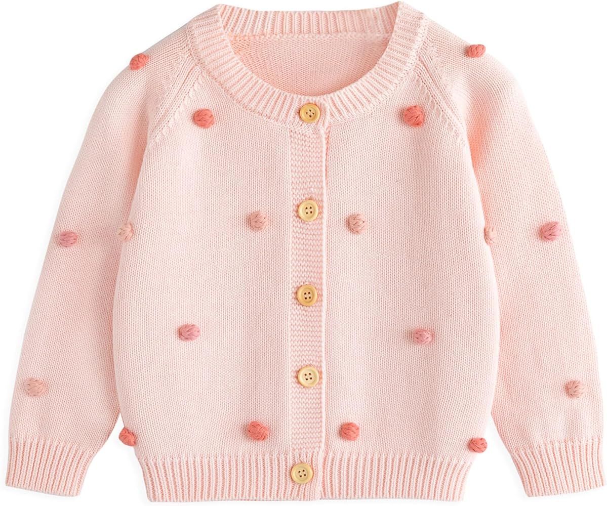Simplee kids Baby Sweater Cardigan Jacquard Cable-Knit Spring Coat Long Sleeve Cardigan for Baby ... | Amazon (US)