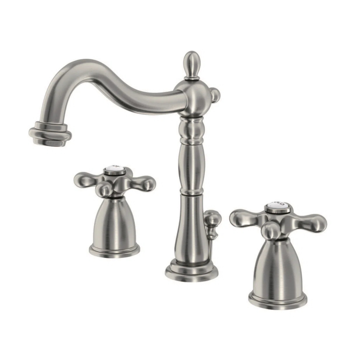 Kingston Brass Heritage Two-Handle 3-Hole Deck Mount Widespread Bathroom Faucet with Pop-Up Drain... | Wayfair North America