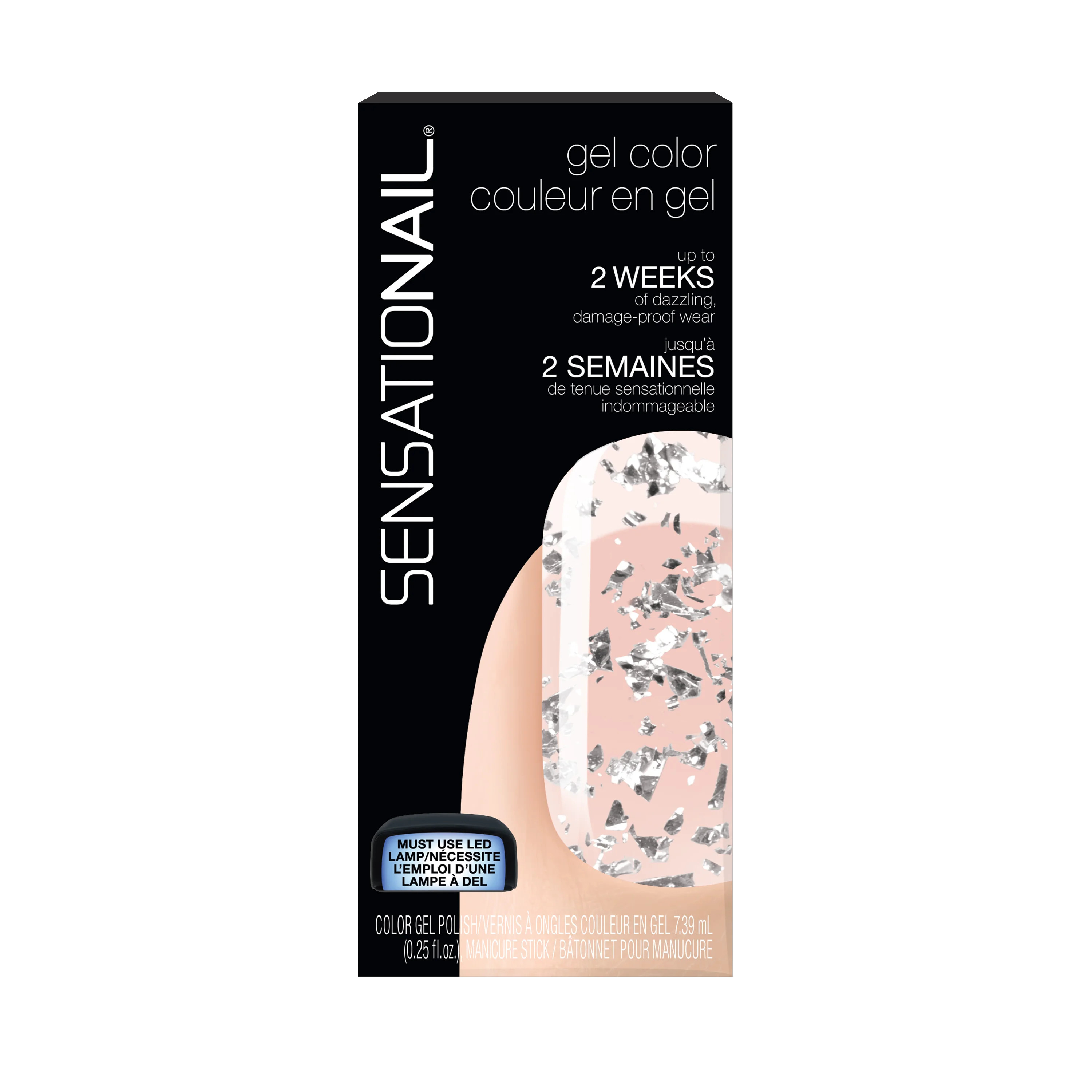 Sensationail Gel Nail Polish (Silver), Silver Glitter Fever, 0.25 fl oz | Walmart (US)