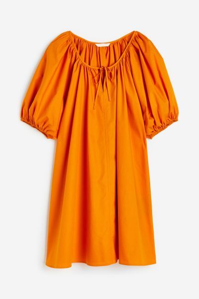 Puff-sleeved Tie-detail Dress | H&M (US + CA)