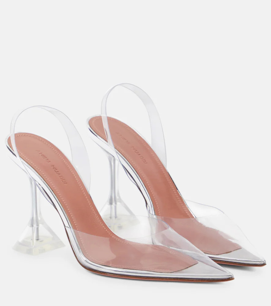 Amina Muaddi Holli Glass PVC slingback pumps | Mytheresa (US/CA)