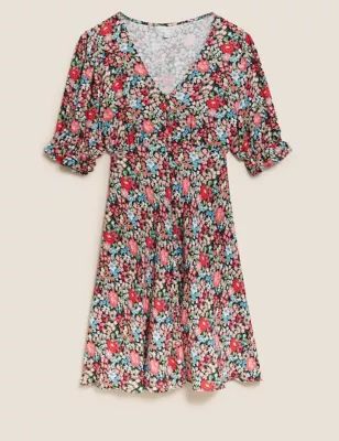 Floral V-Neck Mini Tea Dress | Marks & Spencer (UK)