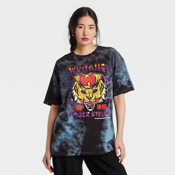 Women's Wu-Tang Short Sleeve Oversized Graphic T-Shirt - Black | Target