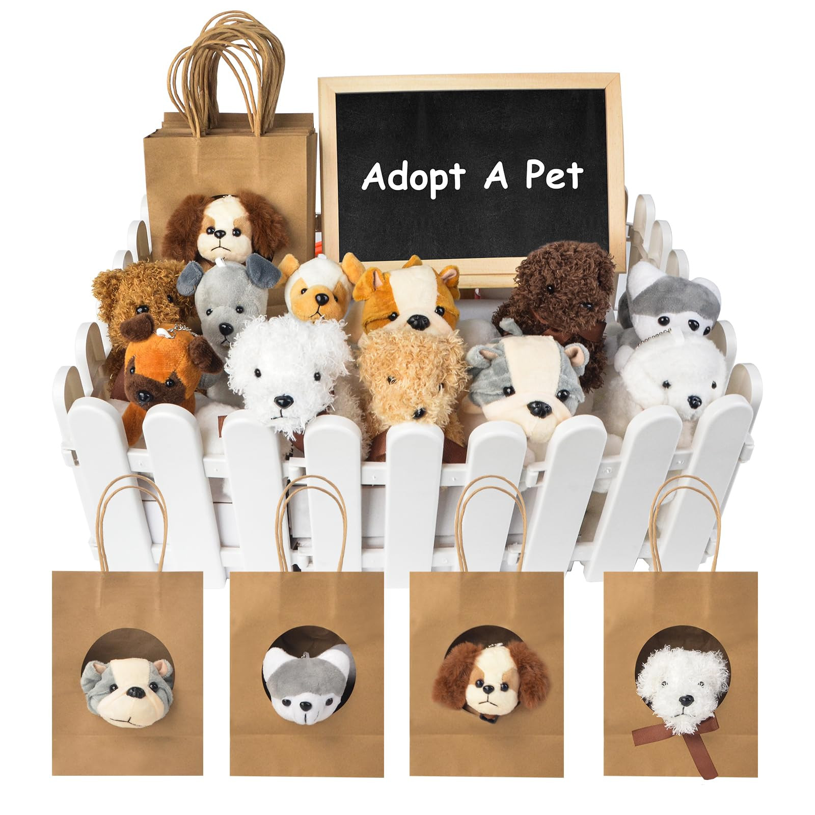 36Pcs Adopt A Puppy Party Favors, Mini Stuffed Animals Adopt A Dog Set Includes 12 Stuffed Dogs 1... | Amazon (US)