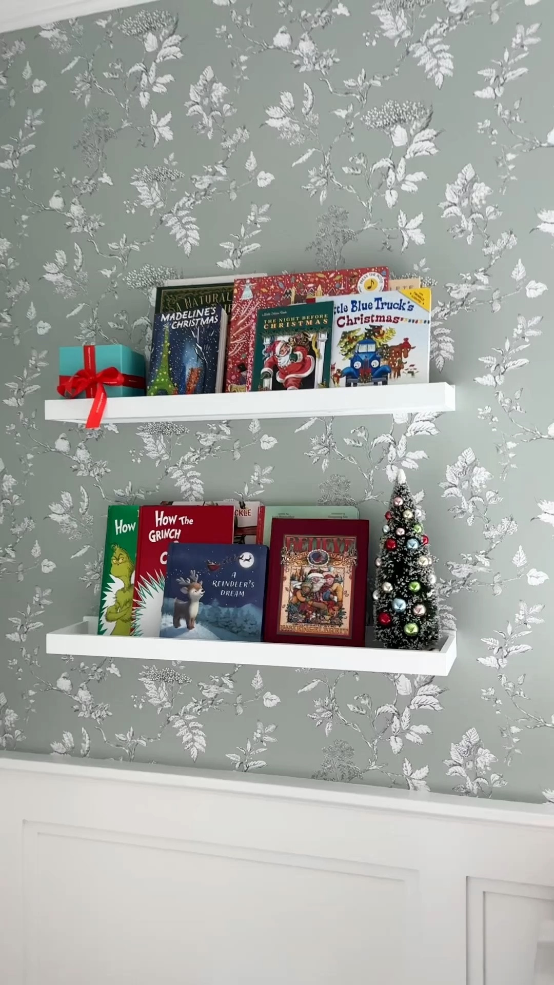 Nursery Christmas décor nursery floating bookshelf children’s Christmas books

#LTKSeasonal #LTKbaby #LTKHoliday