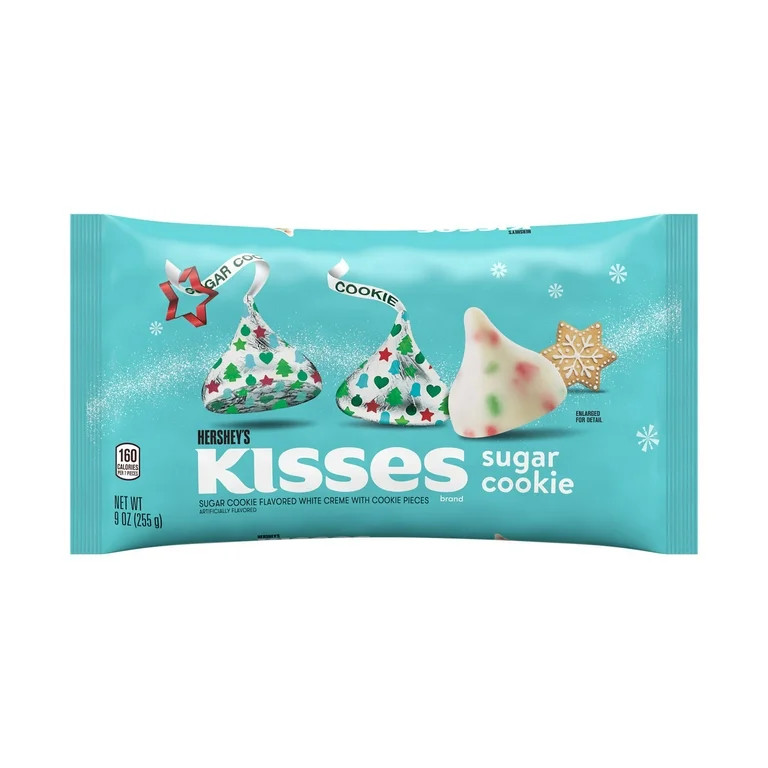Hershey's Kisses Sugar Cookie Flavored White Creme Christmas Candy, Bag 9 oz - Walmart.com | Walmart (US)