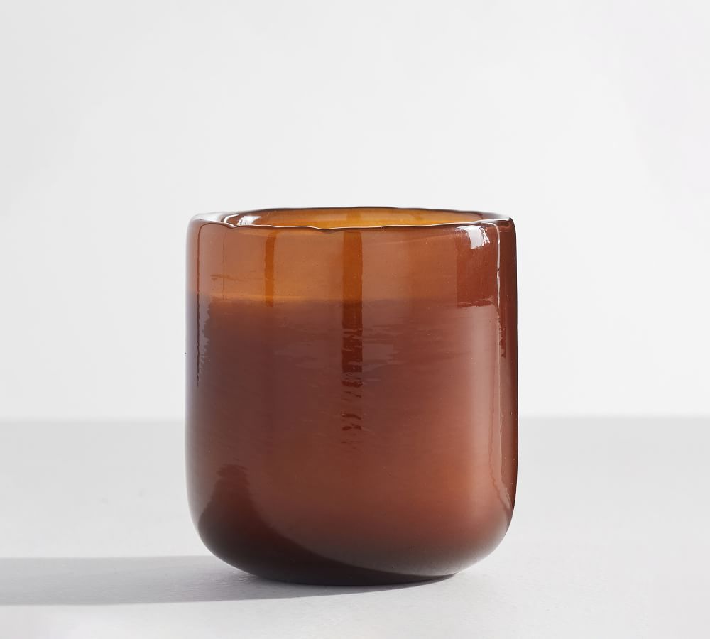 Modern Glass Candle, Amber - Palo Santo | Pottery Barn (US)
