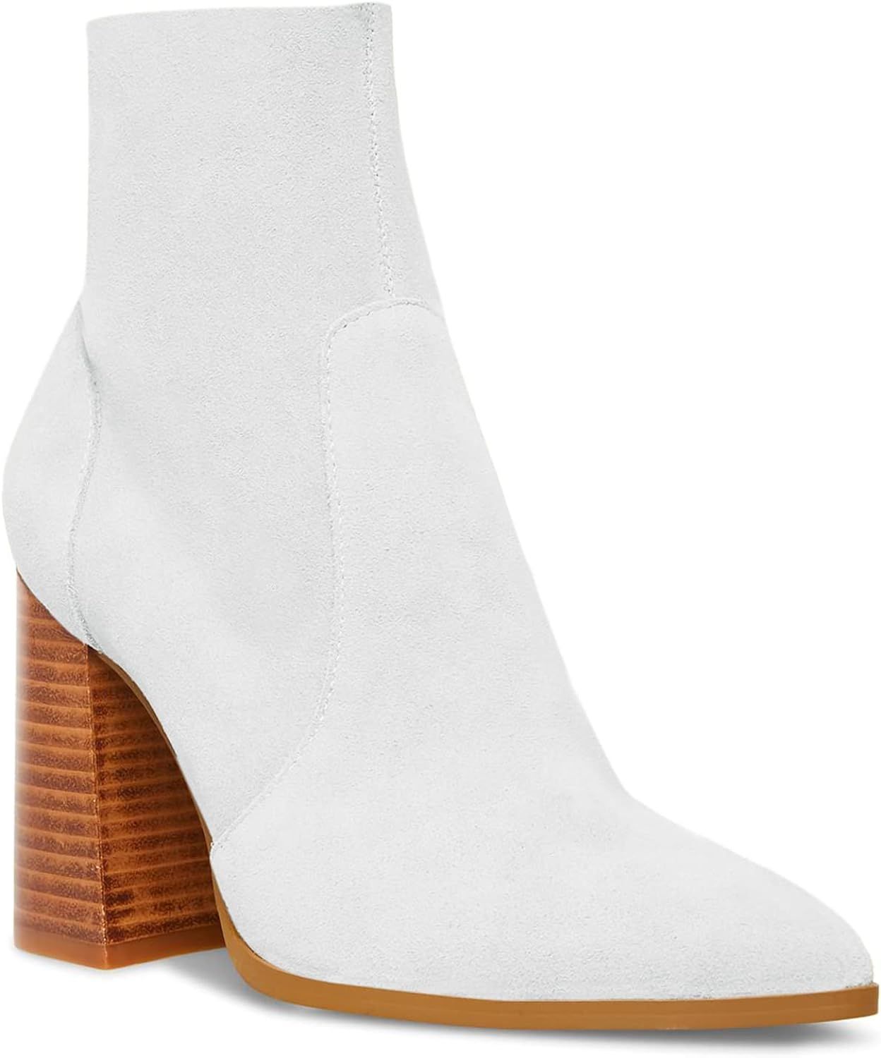 Ermonn Women's Trendy Suede Chunky Block Heel Ankle Booties | Amazon (US)