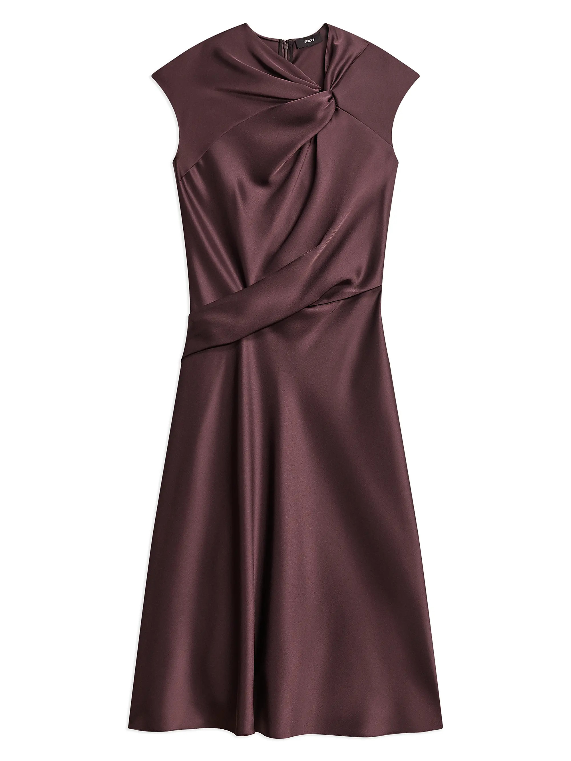 Draped Satin Midi-Dress | Saks Fifth Avenue