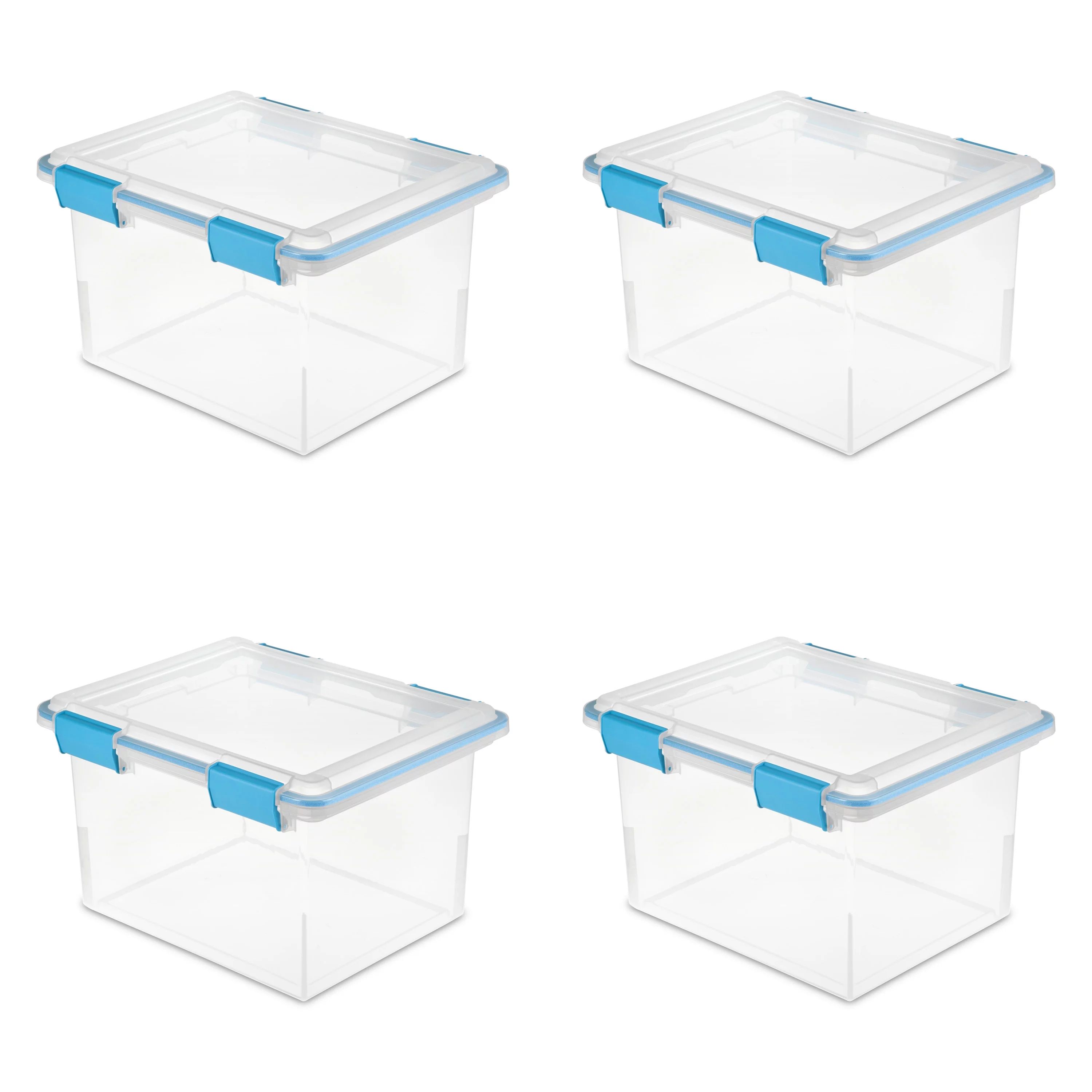 Sterilite 8 Gallon Carrying Handles Gasket Plastic Storage Box, Blue Aquarium, 4 Count - Walmart.... | Walmart (US)