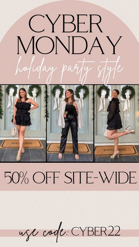 Take 50% off sitewide at buddy love with code: CYBER22

Holiday party dresses, sequin blazer, black dress, gold heels, tulle dress,  leather pants, party dress, date night, Christmas party dress

#LTKCyberweek #LTKsalealert #LTKHoliday