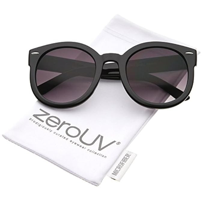zeroUV - Womens Retro Oversized Round Sunglasses with Colored Mirror and Neutral Lens 53mm | Amazon (US)